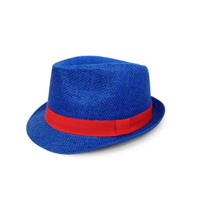 Logotipo de encargo los 56cm del color azul unisex de Fedora Panama Trilby Hat Adjustable