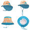 ODM ULTRAVIOLETA del OEM de la protección de los sombreros los 46cm del cubo del cuello de los niños ajustables de la aleta