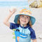 ODM ULTRAVIOLETA del OEM de la protección de los sombreros los 46cm del cubo del cuello de los niños ajustables de la aleta