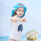 Color azul del borde ancho de los sombreros UPF 50+ del cubo de los niños ULTRAVIOLETA antis animales