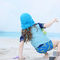 Protección de los sombreros UPF 50+ Sun del cubo de los niños ajustables del color azul