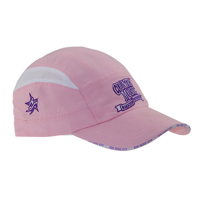 Hermosos sombreros de entrenamiento rosa para mujeres sombreros de correr bordados a medida certificados SEDEX