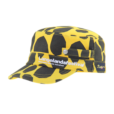 Unisex sombrero militar amarillo y negro de algodón con gorra de cadete Impreso a medida