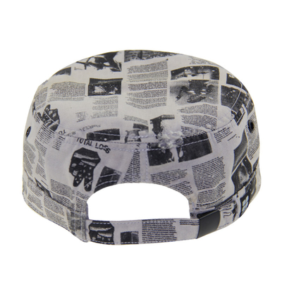 Sombrero de lona militar personalizable con unión de cuero pre curvado de PU