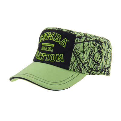 Personalización sombrero de cadete bordado verde ajustable para exteriores de moda
