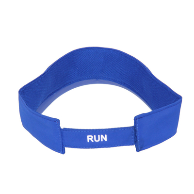 Visor deportivo azul para mujeres con logotipo de impresión de transferencia reflectante