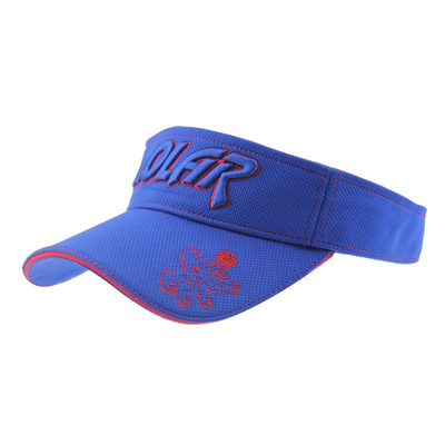 Adulto Polymesh Visor de sol sombreros de mujer logotipo de bordado de polvo personalizado