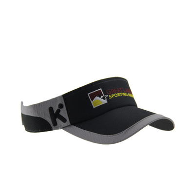 Polymesh de verano bordado deportivo visera solar con pico curvado