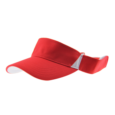 Sombreros de verano de color rojo polimético con visor solar personalizado con cierre ajustable