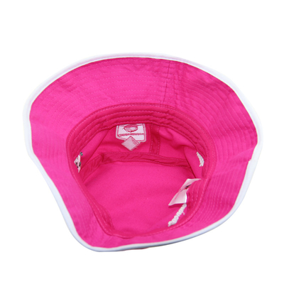 OSFM Tamaño de algodón cepillado bordado personalizado sombreros de balde sombreros de pesca femeninos rosa