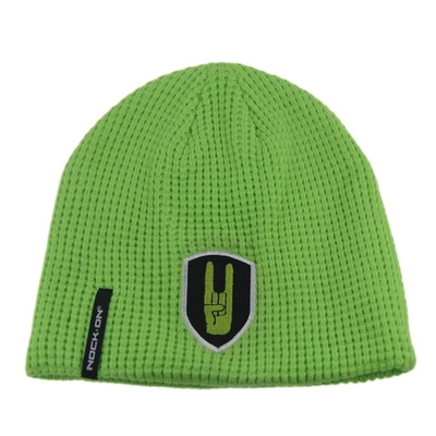 Sombreros con gorro de punta de acrílico tejido con logotipo de parche bordado