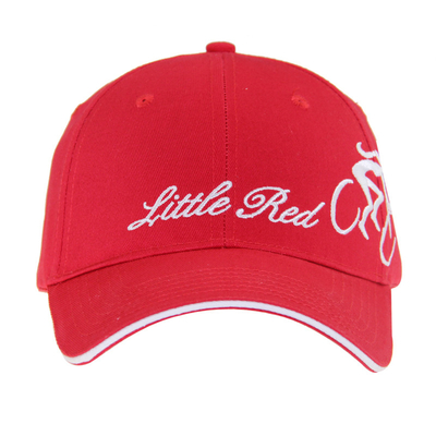 6 paneles de algodón rojo bordado gorras de béisbol, sombreros unisex de perfil bajo ajustables