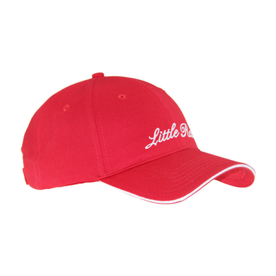 6 paneles de algodón rojo bordado gorras de béisbol, sombreros unisex de perfil bajo ajustables