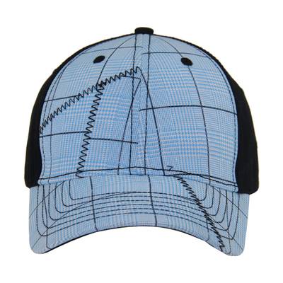 Moda 6 Panel de verificación de algodón bordado gorras de béisbol, bajo perfil ajustable gorra de hombres y mujeres