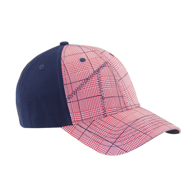 Moda 6 Panel de verificación de algodón bordado gorras de béisbol, bajo perfil ajustable gorra de hombres y mujeres