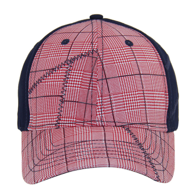 Moda 6 Panel de verificación de algodón bordado gorras de béisbol, bajo perfil ajustable gorra de hombres y mujeres