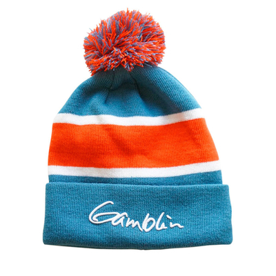 Confortables sombreros con gorro de acrílico Impresos personalizados sombreros con gorro de acrílico Pom Pom On Top