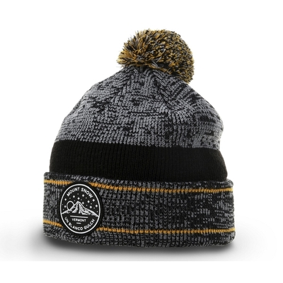 Invierno cálido de los hombres Pom Pom Beanie Sombreros de cabello Beanie con el logotipo de la insignia de goma
