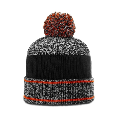 Invierno cálido de los hombres Pom Pom Beanie Sombreros de cabello Beanie con el logotipo de la insignia de goma