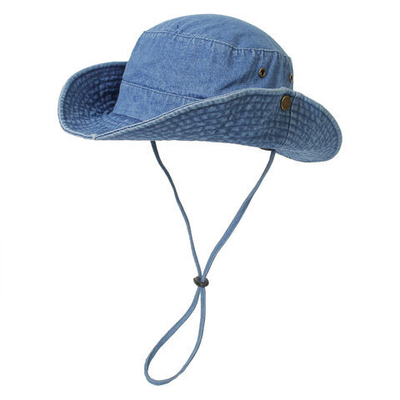 Sombrero de algodón unisex denim lavado Sombrero de pescador plegable Protección UV