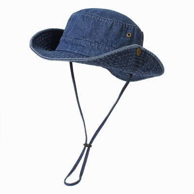 Sombrero de algodón unisex denim lavado Sombrero de pescador plegable Protección UV
