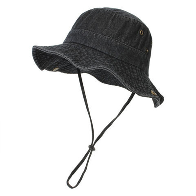 Sombrero de algodón unisex denim lavado Sombrero de pescador plegable Protección UV