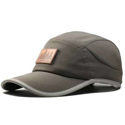 5 Panel Hombres Gris Seco Rápido Poliéster Béisbol Cappas de Béisbol Corriendo Sombrero