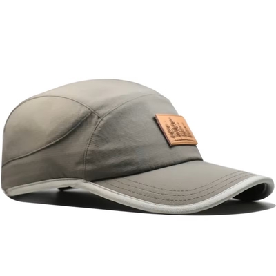 5 Panel Hombres Gris Seco Rápido Poliéster Béisbol Cappas de Béisbol Corriendo Sombrero