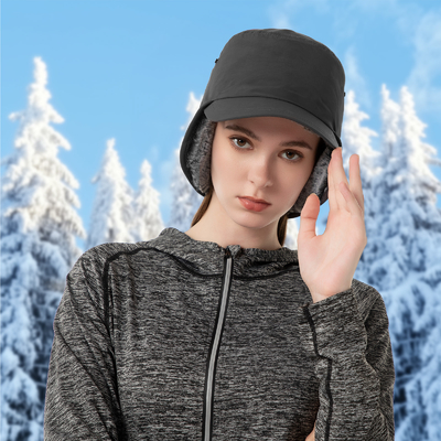 Mujeres o hombres gorras de invierno gorras de oreja calientes sombrero de piel falsa con alfiler completo gorra de béisbol gorra de caza