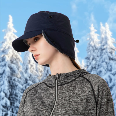 Mujeres o hombres gorras de invierno gorras de oreja calientes sombrero de piel falsa con alfiler completo gorra de béisbol gorra de caza