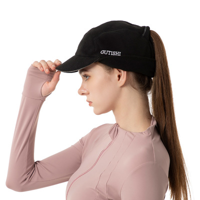 Sombrero de cola de caballo de lana para mujeres Sombrero de invierno reflectante con calefactor de orejas