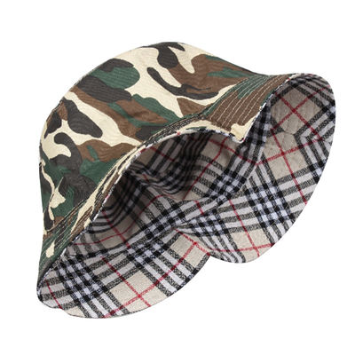Sombreros de encargo unisex orgánicos del camuflaje del sombrero los 60cm del cubo del algodón del ODM del OEM