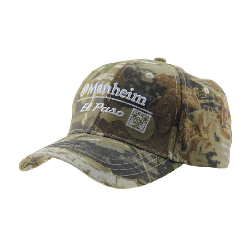 6 paneles Camuflaje bordado gorras de béisbol al aire libre, sombreros de caza ajustables unisex de perfil bajo