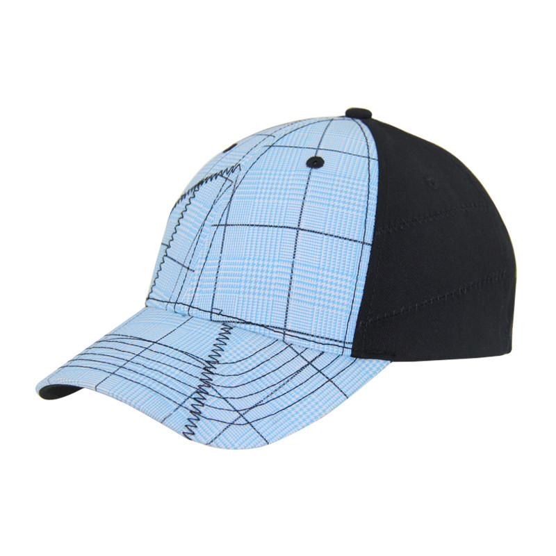 Moda 6 Panel de verificación de algodón bordado gorras de béisbol, bajo perfil ajustable gorra de hombres y mujeres