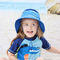 Sombreros ultravioleta de Sun de 50+ UPF de los niños anchos resistentes ULTRAVIOLETA del borde con la aleta los 43cm del cuello los 55cm