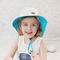 Sombrero ULTRAVIOLETA del cubo de la protección del verano alrededor del poliéster 100% del borde los 46cm para los bebés